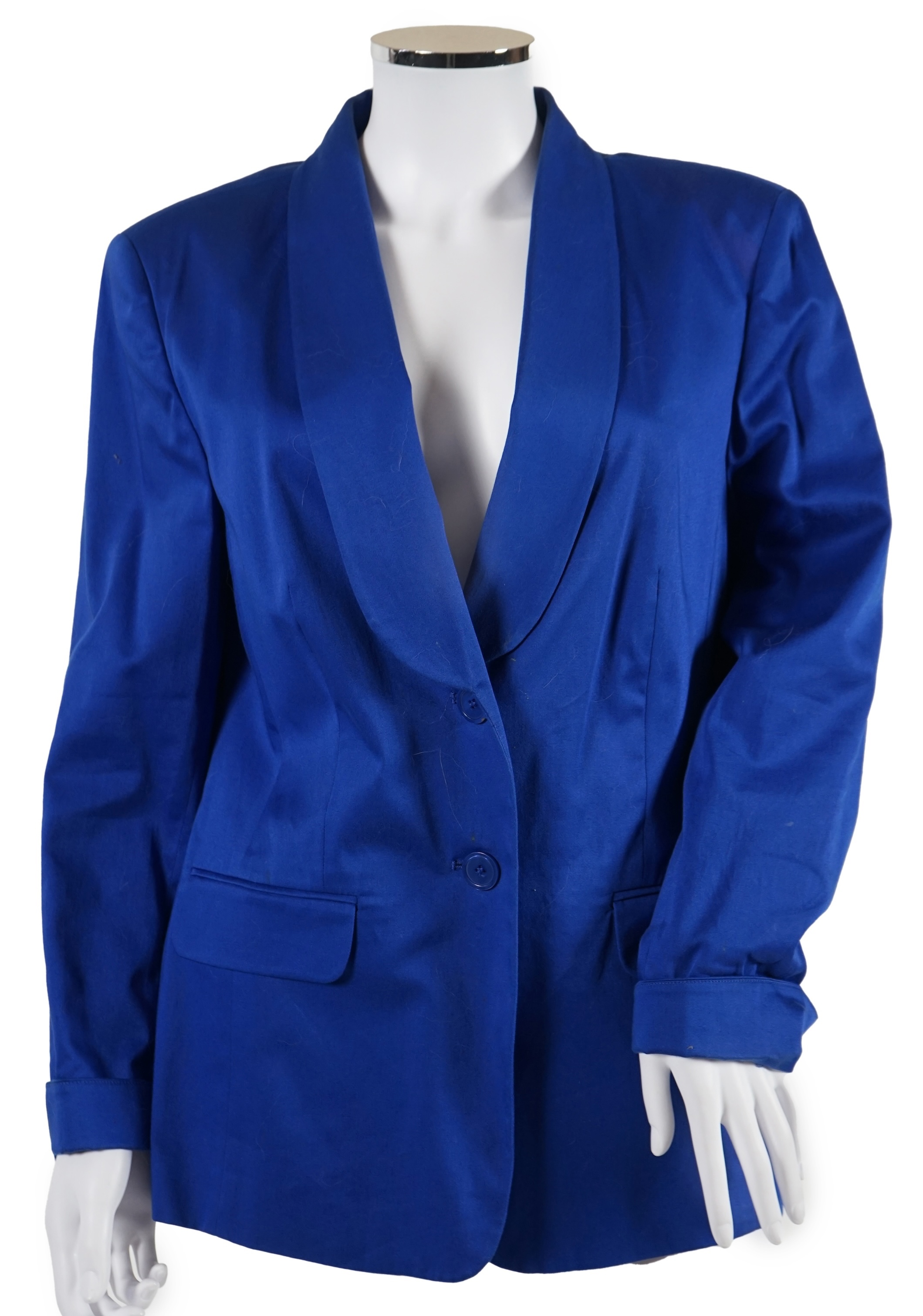 A Madeleine lady's royal blue jacket, polka dot t-shirt and matching jean style trousers, Sizes 14-16 Proceeds to Happy Paws Puppy Rescue